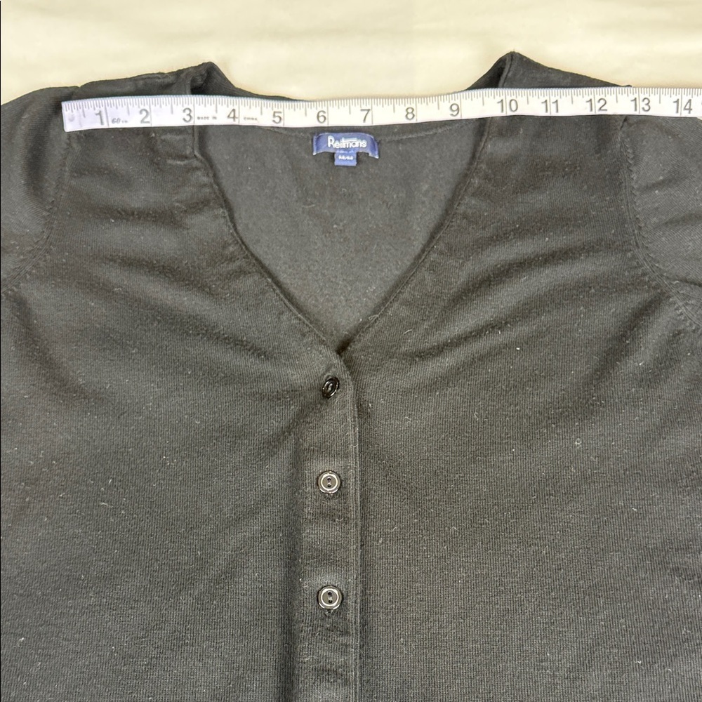 Reitmans Black 3/4 Sleeve V-Neck Cardigan - Picture 7 of 11